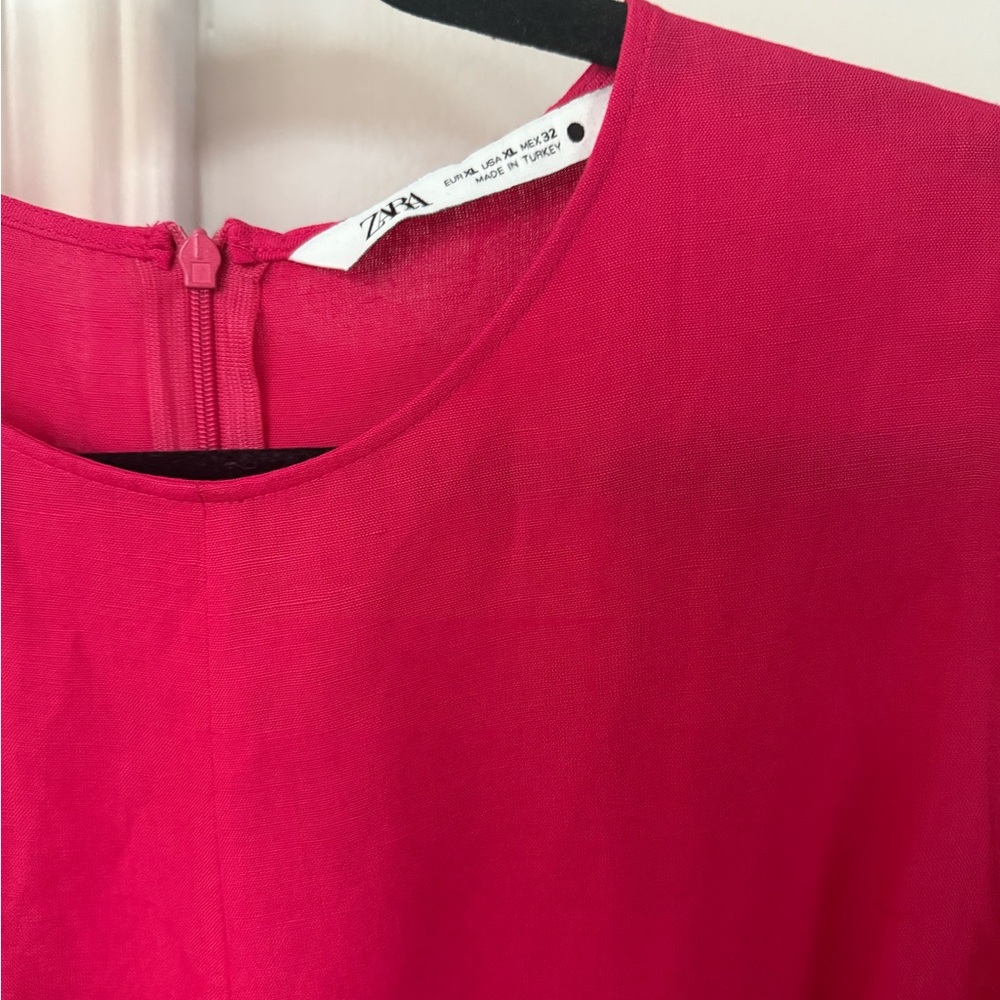ZARA Fuschia Pink Cut out MIDI Dress